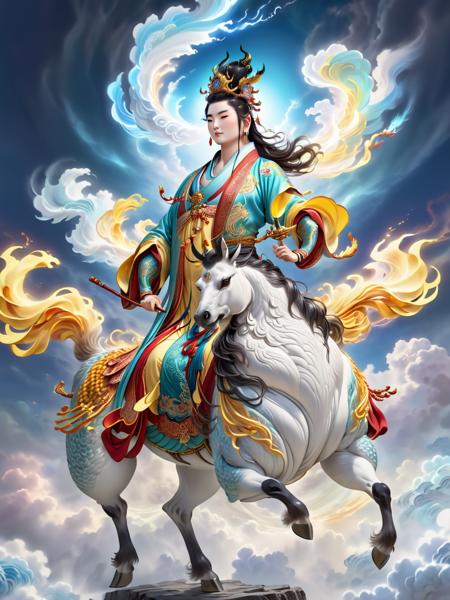 00459-2092248578-Chinese mythological characters, Kirin, Immortal, Xiangyun, 3D, highest quality, ultra detailed, photorealistic, vibrant colors,.png